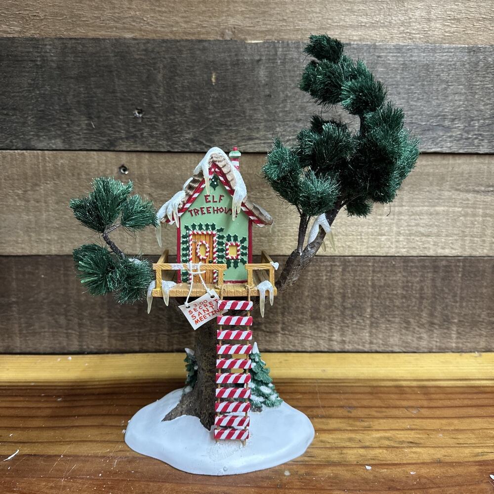 Dept 56 Elf Tree House Village Accessory in Box -flaw